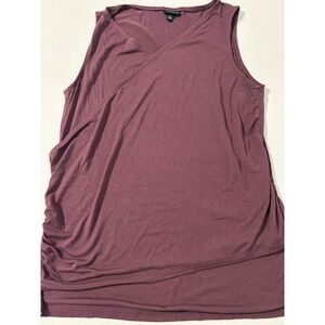 Torrid Womens Tank Top Sleeveless Cross Over Ruched Purple Size 1 Plus Size